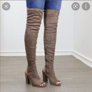 Suede Knee High Boots